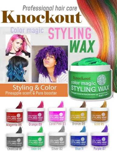 Vista 4 de Knockout Color Magic Hair Styling Wax (01 Charcoal)