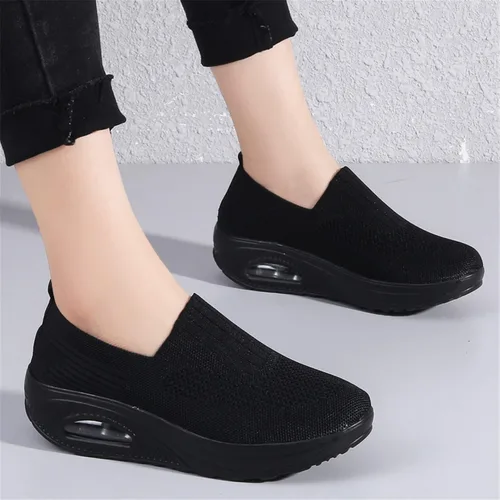 Vista 4 de EnllerviiD Women Nurse Sneakers Platform Sneakers Air Cushion Walking Wedge Sneaker Food Service Shoes Ladies Toning Rocker Shoes