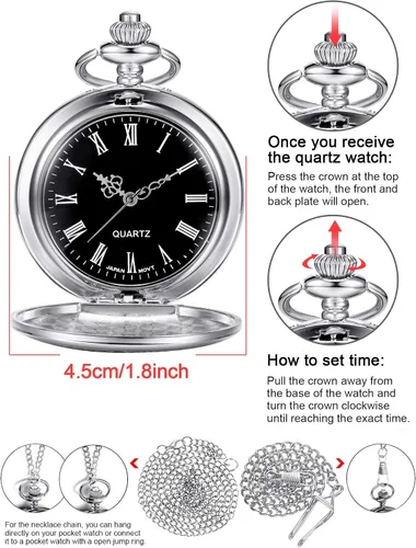 Vista 7 de Hicarer Reloj de bolsillo con texto en inglés "I Love You to Grandson" de parte del abuelo