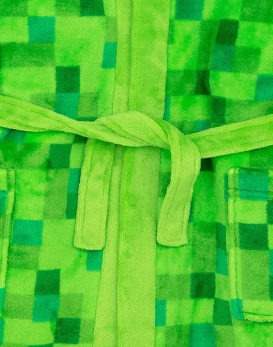 Vista 6 de Minecraft Albornoz Pixelated Creeper Gamer Regalo Niños Albornoz