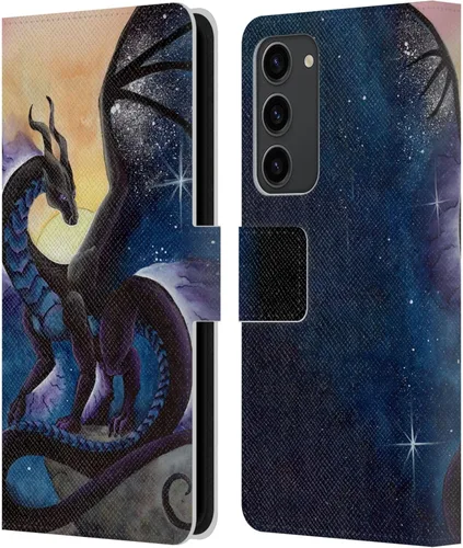 Vista 234 de Head Case Designs Officially Licensed Carla Morrow Galactic Entrancement Dragons Leather Wallet Case Compatible with Samsung Galaxy A07 4G
