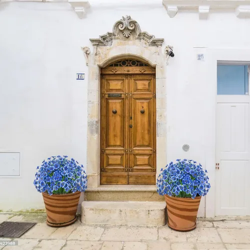 Vista 4 de 21 paquetes de flores artificiales para exteriores, resistentes a los rayos UV, flores falsas de plástico, plantas de seda sintética, decoración Azul