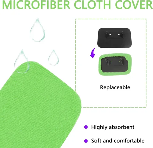 Vista 5 de Kit de herramienta limpiador de ventanas de coche OFBAND, limpiador de parabrisas de microfibra para interior con 4 piezas de cubierta de tela suave