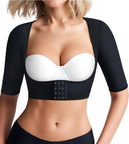 Vista 8 de BRABIC Tops Moldeadores para Mujeres Postcirugía con Manga de Compresión para Moldeador de Brazos Beige
