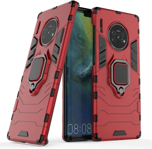 Vista 7 de Compatible con Huawei Mate 30 Pro, funda Huawei Mate30 Pro 5G, soporte de anillo de metal, parachoques duro a prueba de golpes