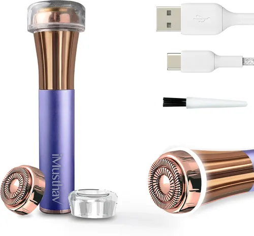 Vista 8 de Depilación facial para mujeres, removedor de vello facial eléctrico sin dolor e impecable, afeitadora facial y recortadora para labio superior