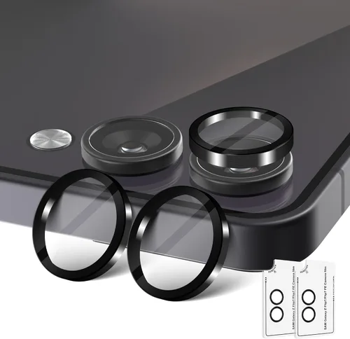 Vista 47 de Orzero Protector de lente de cámara para Samsung Galaxy Z TirFold/Fold 7, [EZ Install] [compatible con fundas] cubierta de lente de anillo de Negro