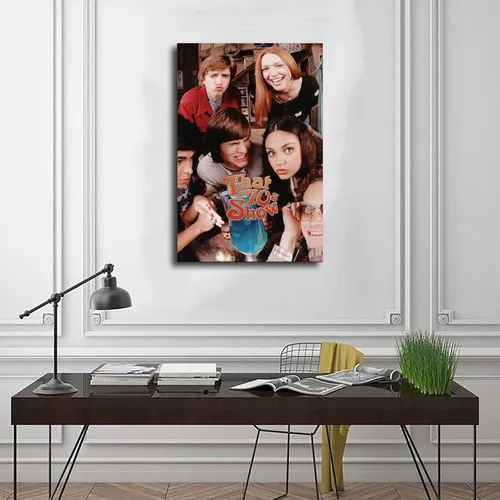 Vista 3 de Póster en lienzo con texto en inglés "That '70s Show Sitcom 11", pinturas para decoración de sala de estar, dormitorio, estilo sin marco, estilo sin