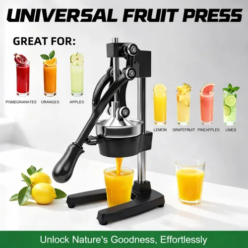 Vista 7 de [Usado] Exprimidor de hierro fundido – Exprimidor manual de servicio pesado fácil de limpiar, exprimidor profesional de cítricos de acero inoxidable