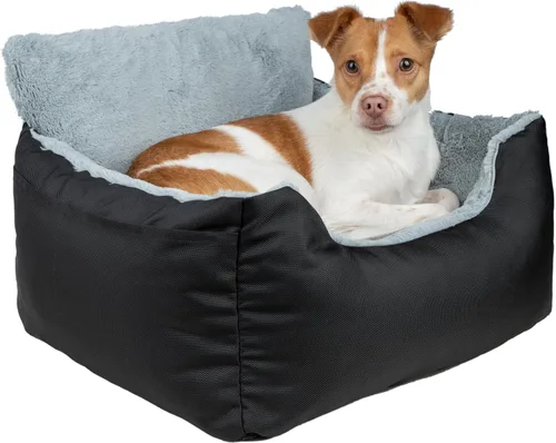 Vista 4 de Best Pet Supplies Cama para Casa de Perros Alfombra para Jaula Tienda Redonda Suave de Felpa para Razas Pequeñas, Medianas y Grandes - Negro, 21 x