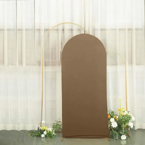 Vista 35 de Efavormart - Funda de elastano ajustada de elastano beige de 5 pies, ajuste cómodo, manga de fondo redonda para temas bohemios neutros y escenarios