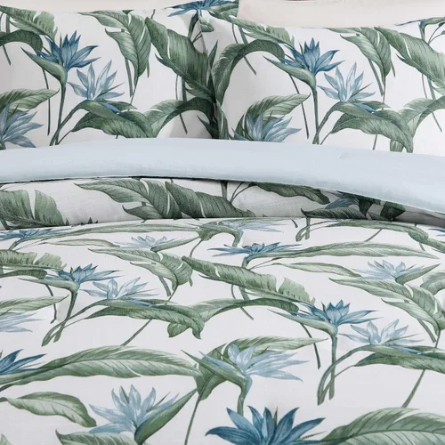 Vista 5 de Tommy Bahama - Juego de edredón tamaño Queen, ropa de cama costera de algodón suave con fundas de almohada, juego de cama floral tropical