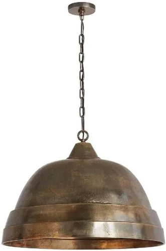 Vista 13 de Capital Lighting 330311XB Sedona - Colgante de cúpula de metal industrial de aluminio fundido en arena hecho a mano, 1 luz de 100 vatios, 12 Latón