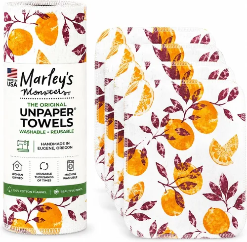 Vista 12 de Marley's Monsters Toallas sin papel - rollo de 12 unidades, toallas de papel reutilizables sin papel, de algodón, libres de árboles