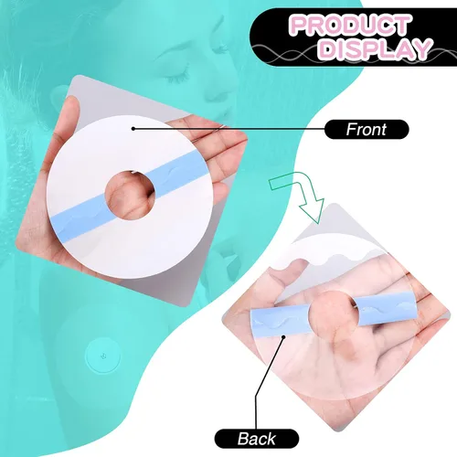 Vista 2 de 60 cubiertas impermeables para sensor CGM, parches adhesivos transparentes con orificio Cinta transparente precortada en rosa y azul para ducha