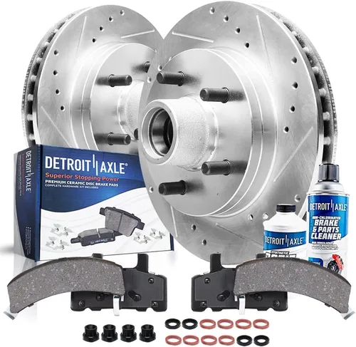 Vista 25 de Detroit Axle - Kit de freno delantero para Hyundai Nexo 2019-2024, rotores de freno perforados y ranurados, pastillas de freno de cerámica