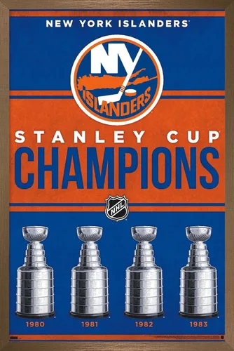 Vista 16 de Trends International NHL New York Islanders - Póster de pared Champions 23, 22.4 pulgadas de largo x 14.7 pulgadas, versión enmarcada en madera