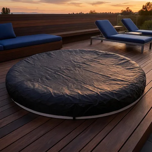 Vista 9 de DOITOOL Cubierta redonda para bañera de hidromasaje, cubierta antipolvo para piscina, resistente al agua, manta solar térmica, para vida al aire
