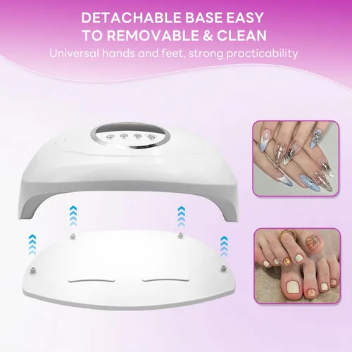 Vista 5 de Lámpara de uñas LED UV de 320 W, luz profesional de secado de uñas UV con 84 cuentas LED, secado rápido con 4 ajustes de temporizador, sensor