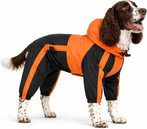 Vista 34 de Ropa para mascotas, abrigo impermeable de nailon para mascotas, chaqueta de lluvia adorable con capucha perfecta para razas de perros pequeños, Verde