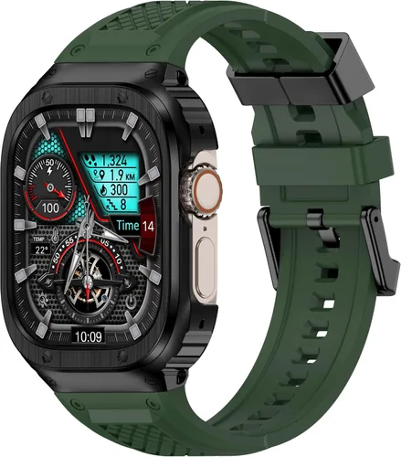 Vista 10 de Correa Deczone con Estuche de Acero Inoxidable Compatible con Apple Watch Series 9 8 7 SE 3 2 1/6 5 4 S 3 2 1 41mm 40mm 38mm, Bandas para iWatch