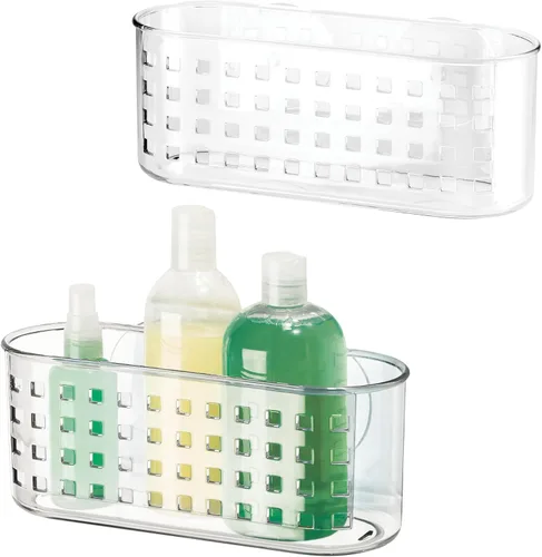 Vista 9 de iDesign Cesta colgante de succión para ducha, transparente