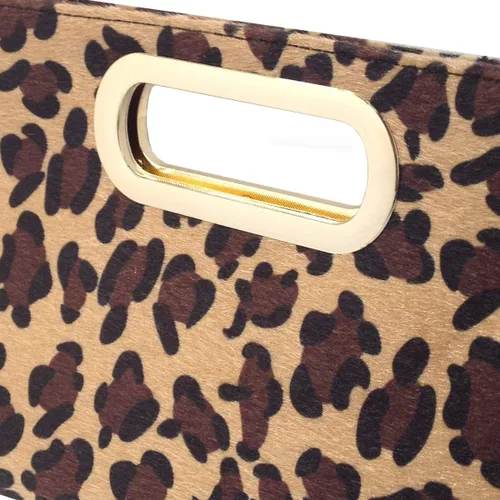 Vista 5 de JNB Bolso de mano de piel sintética de leopardo con asa superior