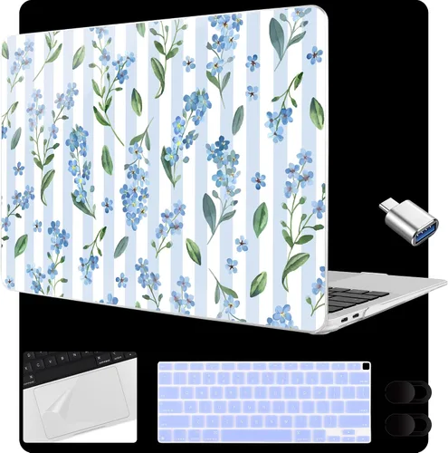 Vista 12 de MEEgoodo Funda para MacBook Air de 13.3 pulgadas 2021 2020 2019 2018 A2337 M1 A2179 A1932, carcasa para laptop para MacBook Air M1 con cubierta