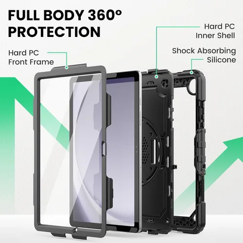 Vista 5 de SEYMAC Funda para Samsung Galaxy Tab A9+/ A9 Plus Funda de 11 pulgadas 2023 (SM-X210/X216/X218), de servicio pesado resistente a prueba de golpes