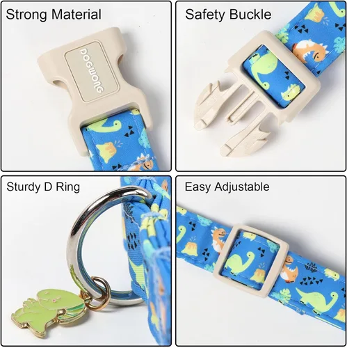 Vista 103 de DOGWONG Collar para perro de San Valentín, collar ajustable de algodón con corazón de caramelo azul, perfecto para perros pequeños a medianos