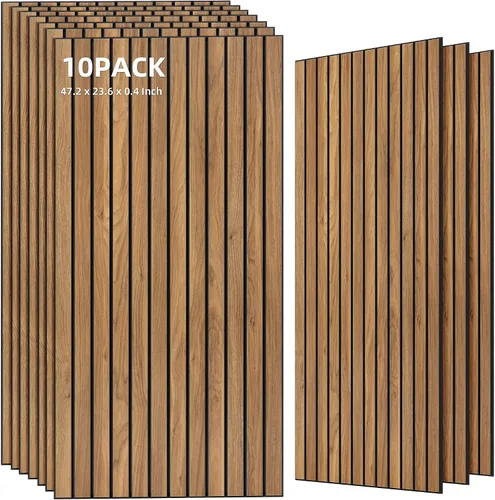 Vista 43 de TO-TH Juego de 4 paneles de pared insonorizados de 47.2 x 23.6 pulgadas con aspecto de madera, absorben el sonido, paneles acústicos grandes