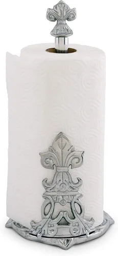 Vista 4 de Arthur Court Designs Fleur-De-Lis - Toallero de papel francés decorativo para encimera, de metal de aluminio en la encimera, 13 pulgadas de alto