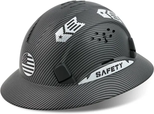 Vista 8 de Casco duro de ala completa, casco de seguridad aprobado por la OSHA, Cascos De Construcción, casco duro de construcción ventilada, trinquete