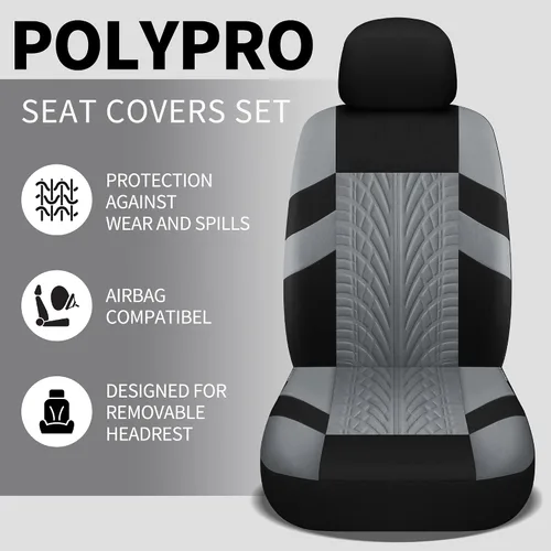 Vista 2 de Pariitadin - Juego de fundas de asiento de coche delanteras, fundas de asiento lavables y transpirables para coches, fundas de interior de coche