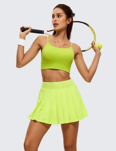Vista 3 de CRZ YOGA Lindas faldas plisadas para mujer, de cintura alta, para tenis, golf, con bolsillos, casual, atlética, entrenamiento, patinadora