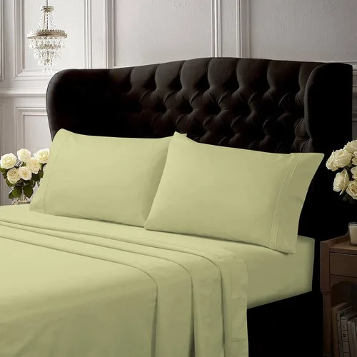 Vista 10 de Tribeca Living Juego de sábanas de cama tamaño King, de percal de algodón egipcio sólido, suaves y crujientes, con bolsillo extra profundo, 350