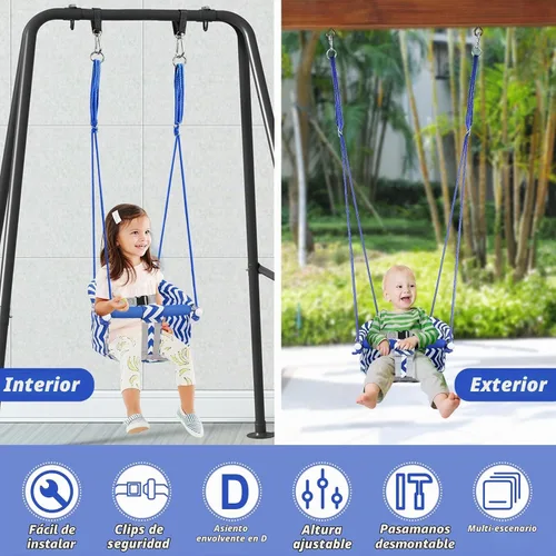 Vista 4 de Asiento de columpio para niños pequeños, cómodo columpio para bebé