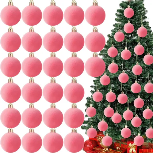 Vista 11 de Menkxi 15 piezas de bolas de Navidad de terciopelo 1.97 pulgadas, adornos colgantes de Navidad con vellón, bolas de terciopelo hechas a mano