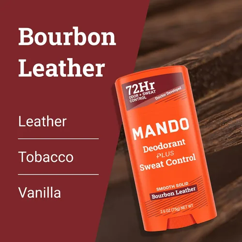 Vista 7 de Mando Desodorante antitranspirante para hombres - Barra de 2.6 oz - Bourbon, paquete de 2
