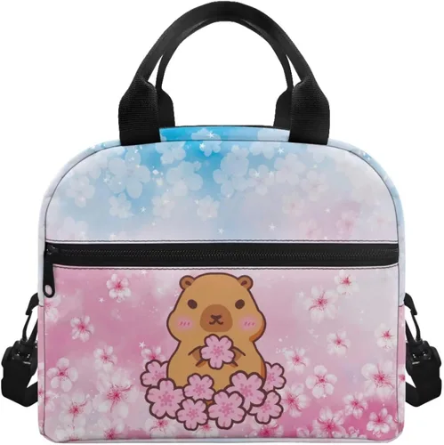 Vista 17 de doginthehole Bolsa de almuerzo portátil de teñido anudado azul, bolsa de almuerzo, organizador reutilizable, hielera para adultos, al aire libre