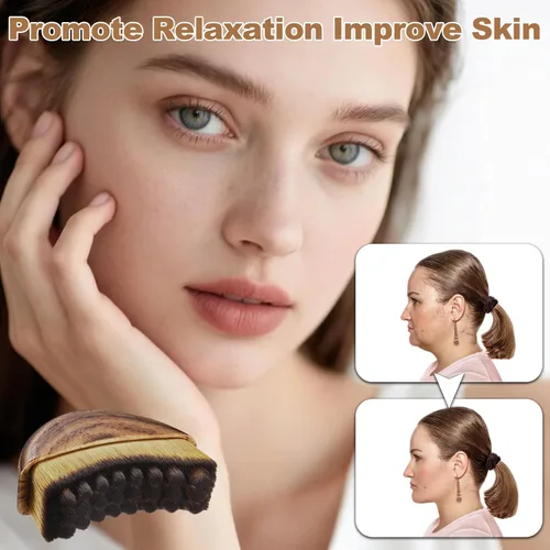 Vista 5 de 3 cepillos linfáticos de contorno facial para esculpir rostro, barbilla y Marrón