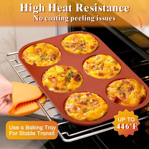 Vista 4 de Ocmoiy Molde de silicona para huevos de 4 pulgadas para sándwiches de desayuno, paquete de 3 moldes antiadherentes de silicona jumbo para panecillos