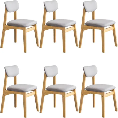 Vista 11 de YVYKFZD Dining Chairs Set, Solid Wood Kitchen Chairs, Upholstered Dining Room Chair with Curved Backrest, Living Room Chair with Removable Fabric