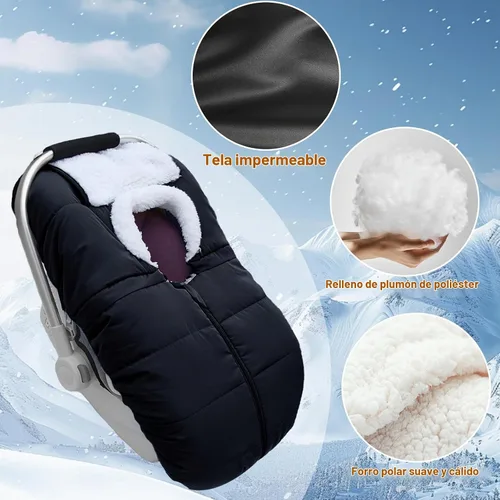Vista 5 de Fairy Baby Funda de Asiento de Automóvil de Invierno para Bebés Carseat – Impermeable, Funda de Asiento de Automóvil Cálida para Bebé – Funda