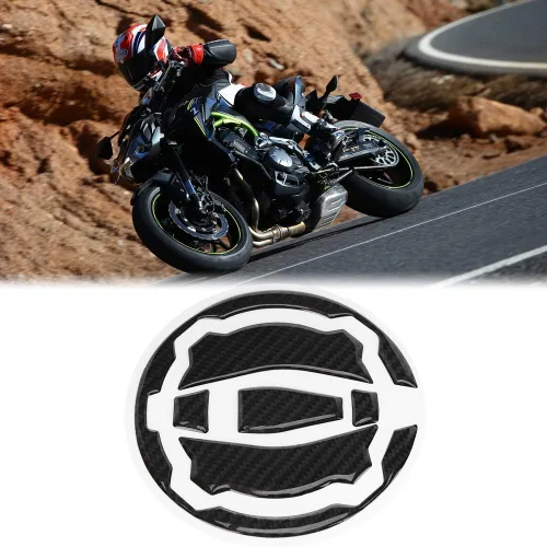 Vista 6 de Adhesivo de fibra de carbono para tapa de tanque de gasolina, cubierta de tapa de tanque de gasolina para motocicleta KAWASAKI Z900 Z650 2017-2018