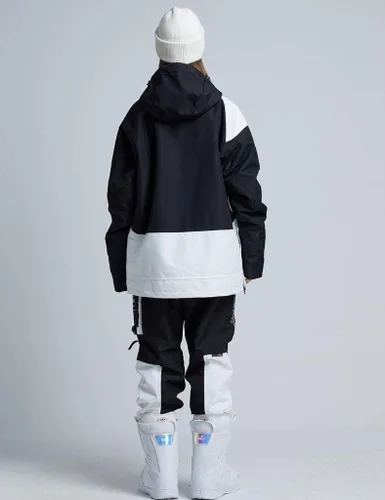 Vista 33 de RIUIYELE Traje de esquí para mujer, chaqueta y pantalones de snowboard para deportes al aire libre, traje de nieve con aislamiento impermeable