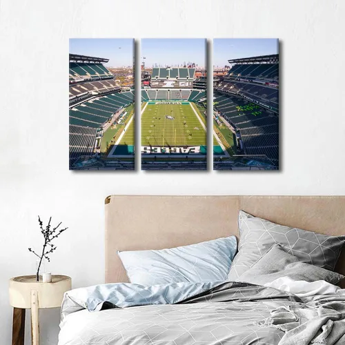 Vista 4 de Lincoln - Lienzo decorativo para pared, diseño de campo financiero de Filadelfia, paisaje de estadio de fútbol de Filadelfia, decoración de pared