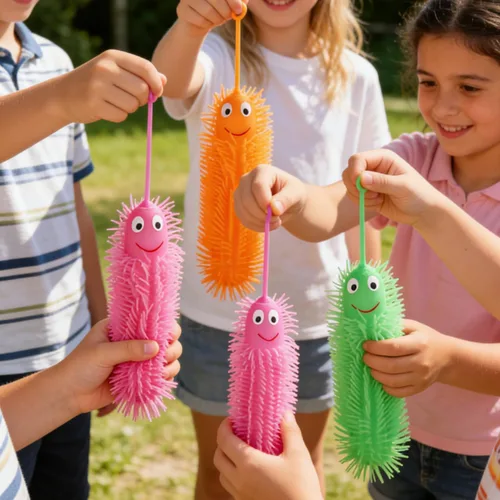 Vista 6 de NUOBESTY 4 piezas de juguetes de oruga brillantes, gusanos acolchados luminosos para aliviar el estrés para recuerdos de fiesta, cumpleaños, juego