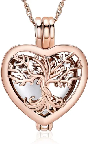 Vista 13 de shajwo Collar de cenizas de urna de árbol de la vida para mujeres y hombres, amado, dije conmemorativo de ceniza humana