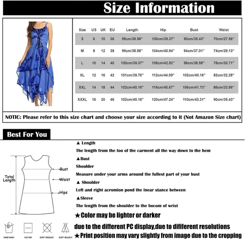 Vista 7 de NIUQI Womens Chic Summer Dresses Sleeveless Shoulder-Straps Tie-Dye Irregular Layered Handkerchief Hem Midi Dress